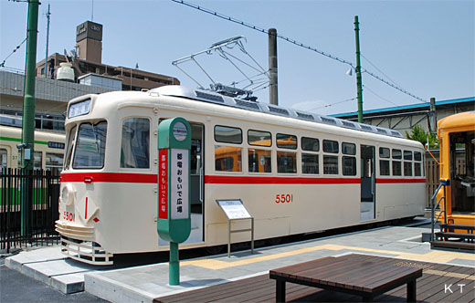 Streetcar No.5501 of Tokyo. The train which was produced based on an American PCC car.