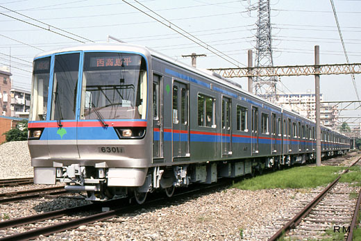 The 6300 type train of Toei Subway Toei Mita Line. A 1993 debut.