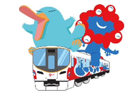 【新品】大阪関西万博 JR つり革 レプリカ ミャクミャク・イコちゃん 大阪・関西万博ラッピング環状線 つり